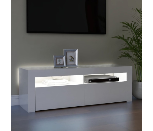 Mueble de TV con luces LED blanco brillante 120x35x40 cm