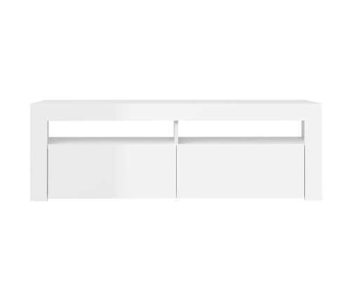 Mueble de TV con luces LED blanco brillante 120x35x40 cm