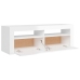 Mueble de TV con luces LED blanco brillante 120x35x40 cm