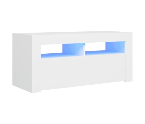 vidaXL Mueble de TV con luces LED blanco 90x35x40 cm