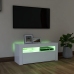 vidaXL Mueble de TV con luces LED blanco 90x35x40 cm