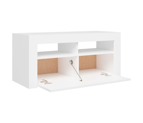 vidaXL Mueble de TV con luces LED blanco 90x35x40 cm