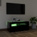 Mueble de TV con luces LED negro 90x35x40 cm