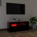 Mueble de TV con luces LED negro 90x35x40 cm