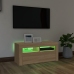 Mueble de TV con luces LED roble Sonoma 90x35x40 cm