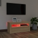 Mueble de TV con luces LED roble Sonoma 90x35x40 cm