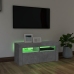 Mueble de TV con luces LED gris hormigón 90x35x40 cm