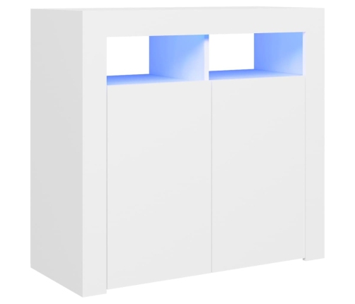 Aparador con luces LED gris brillante 80x35x75 cm