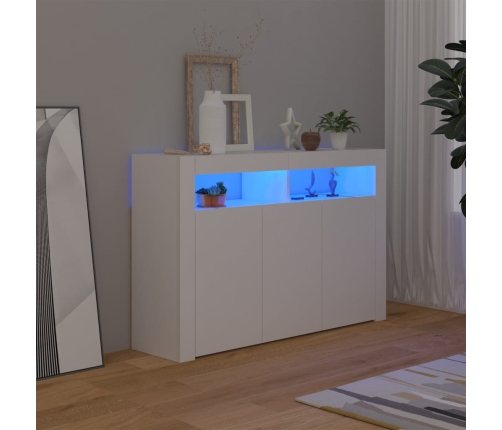 Aparador con luces LED blanco 115,5x30x75 cm