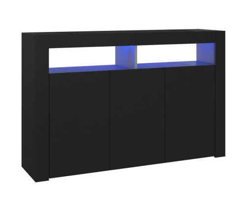 Aparador con luces LED negro 115,5x30x75 cm