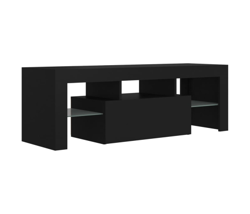 Mueble de TV con luces LED negro 120x35x40 cm