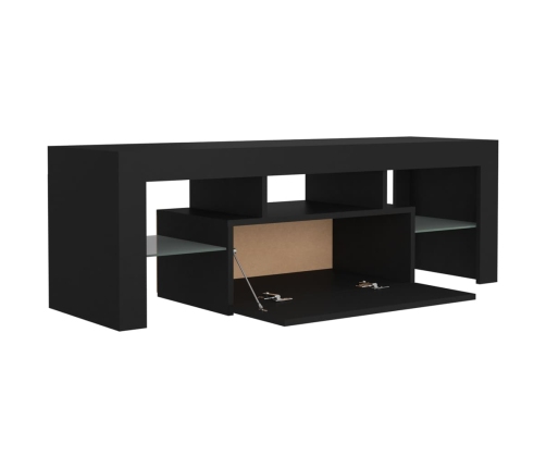 Mueble de TV con luces LED negro 120x35x40 cm