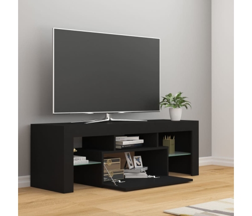 Mueble de TV con luces LED negro 120x35x40 cm