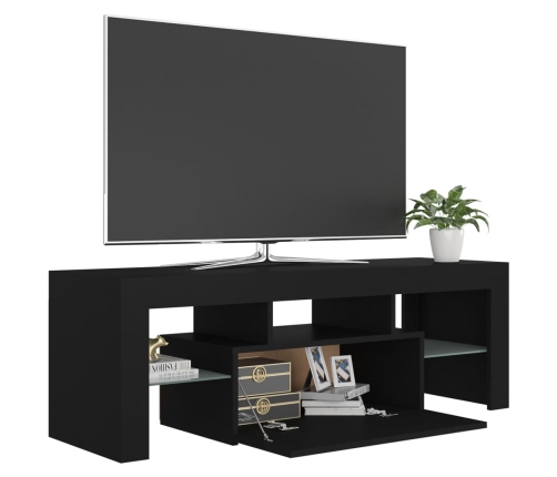 Mueble de TV con luces LED negro 120x35x40 cm