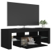 Mueble de TV con luces LED negro 120x35x40 cm