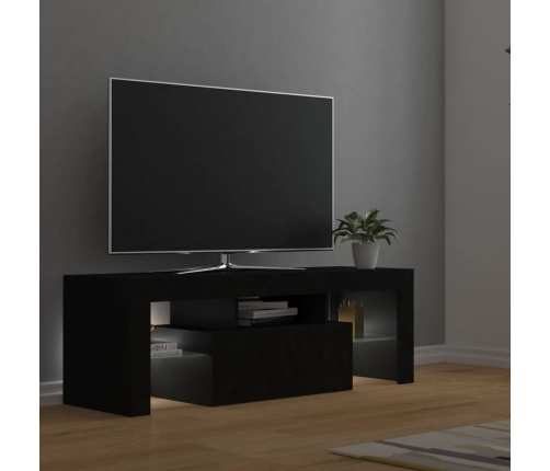 Mueble de TV con luces LED negro 120x35x40 cm