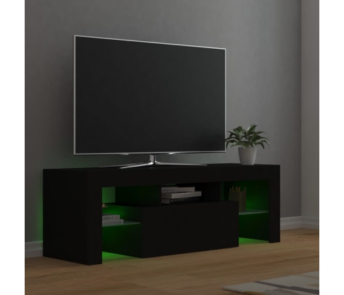 Mueble de TV con luces LED negro 120x35x40 cm