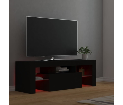 Mueble de TV con luces LED negro 120x35x40 cm