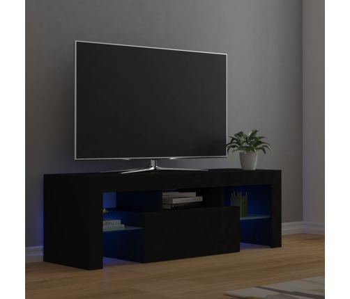 Mueble de TV con luces LED negro 120x35x40 cm