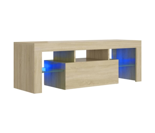 Mueble de TV con luces LED roble Sonoma 120x35x40 cm