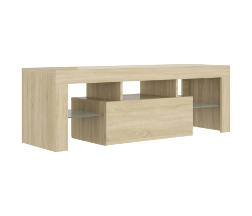 Mueble de TV con luces LED roble Sonoma 120x35x40 cm