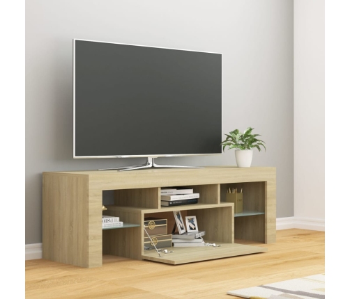 Mueble de TV con luces LED roble Sonoma 120x35x40 cm