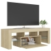 Mueble de TV con luces LED roble Sonoma 120x35x40 cm