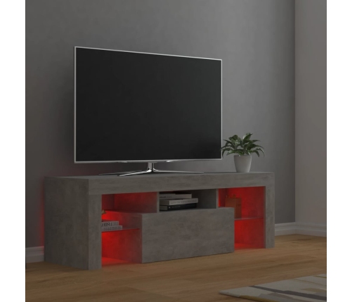 Mueble de TV con luces LED gris hormigón 120x35x40 cm