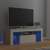 Mueble de TV con luces LED blanco y roble Sonoma 120x35x40 cm