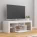 Mueble de TV con luces LED blanco brillante 120x35x40 cm