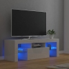 Mueble de TV con luces LED blanco brillante 120x35x40 cm