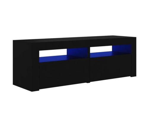 Mueble de TV con luces LED negro 120x35x40 cm