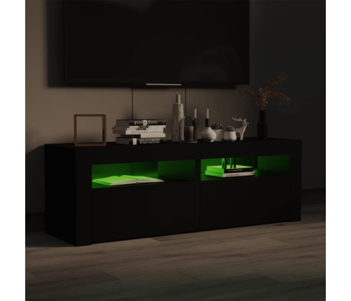 Mueble de TV con luces LED negro 120x35x40 cm