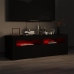 Mueble de TV con luces LED negro 120x35x40 cm