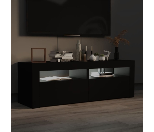 Mueble de TV con luces LED negro 120x35x40 cm