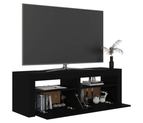 Mueble de TV con luces LED negro 120x35x40 cm