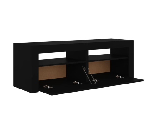 Mueble de TV con luces LED negro 120x35x40 cm