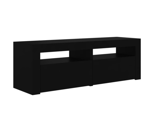 Mueble de TV con luces LED negro 120x35x40 cm