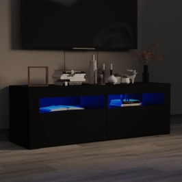 Mueble de TV con luces LED negro 120x35x40 cm