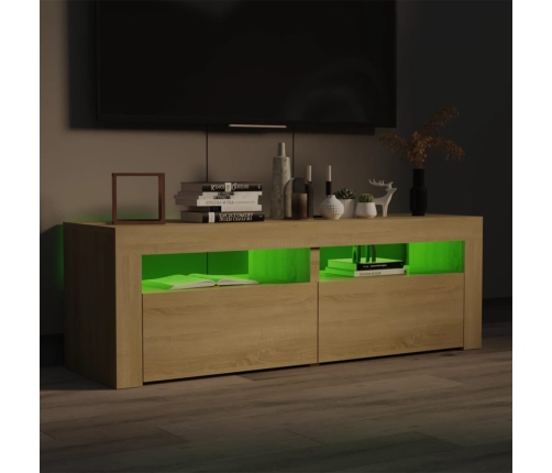 Mueble de TV con luces LED roble Sonoma 120x35x40 cm