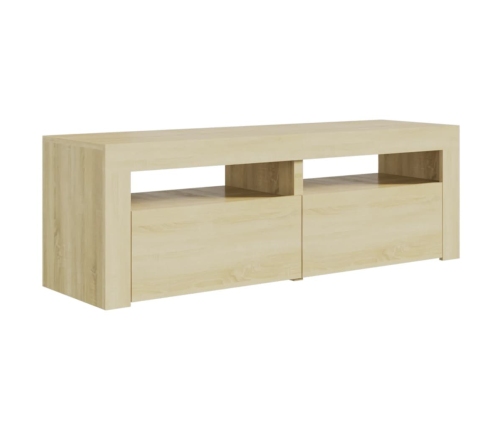 Mueble de TV con luces LED roble Sonoma 120x35x40 cm