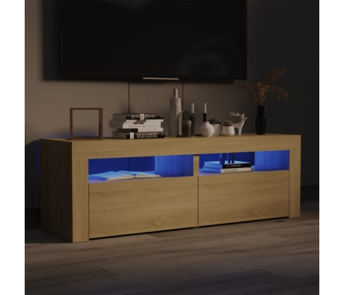 Mueble de TV con luces LED roble Sonoma 120x35x40 cm