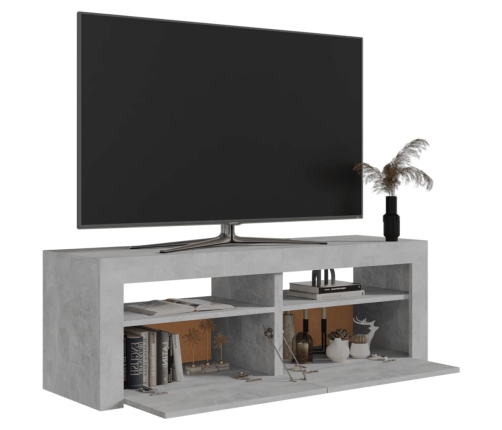 Mueble de TV con luces LED gris hormigón 120x35x40 cm