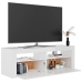 Mueble de TV con luces LED blanco brillante 120x35x40 cm