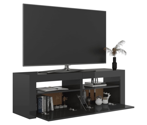 Mueble para TV con luces LED gris brillante 120x35x40 cm