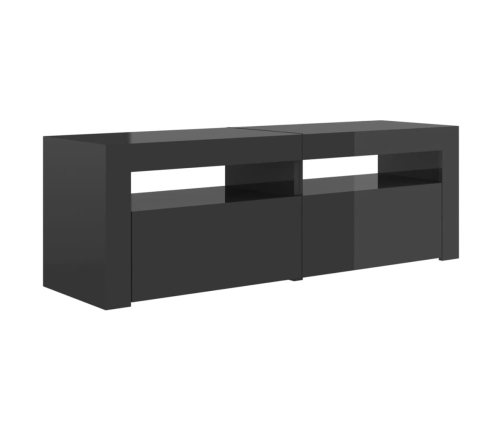 Mueble para TV con luces LED gris brillante 120x35x40 cm