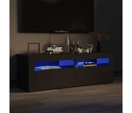 Mueble para TV con luces LED gris brillante 120x35x40 cm