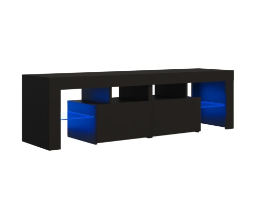 Mueble de TV con luces LED negro 140x36,5x40 cm