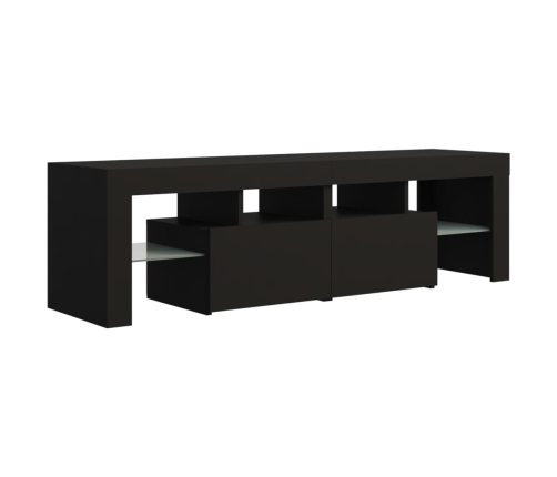 Mueble de TV con luces LED negro 140x36,5x40 cm