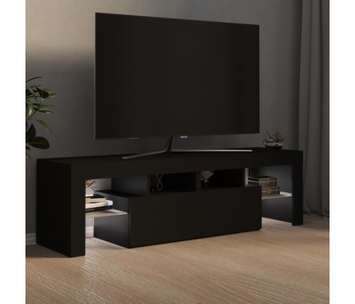 Mueble de TV con luces LED negro 140x36,5x40 cm